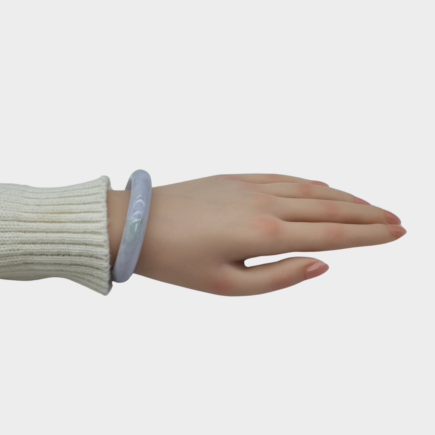 Lavender Jadeite Jade Bangle - 55mm Oval