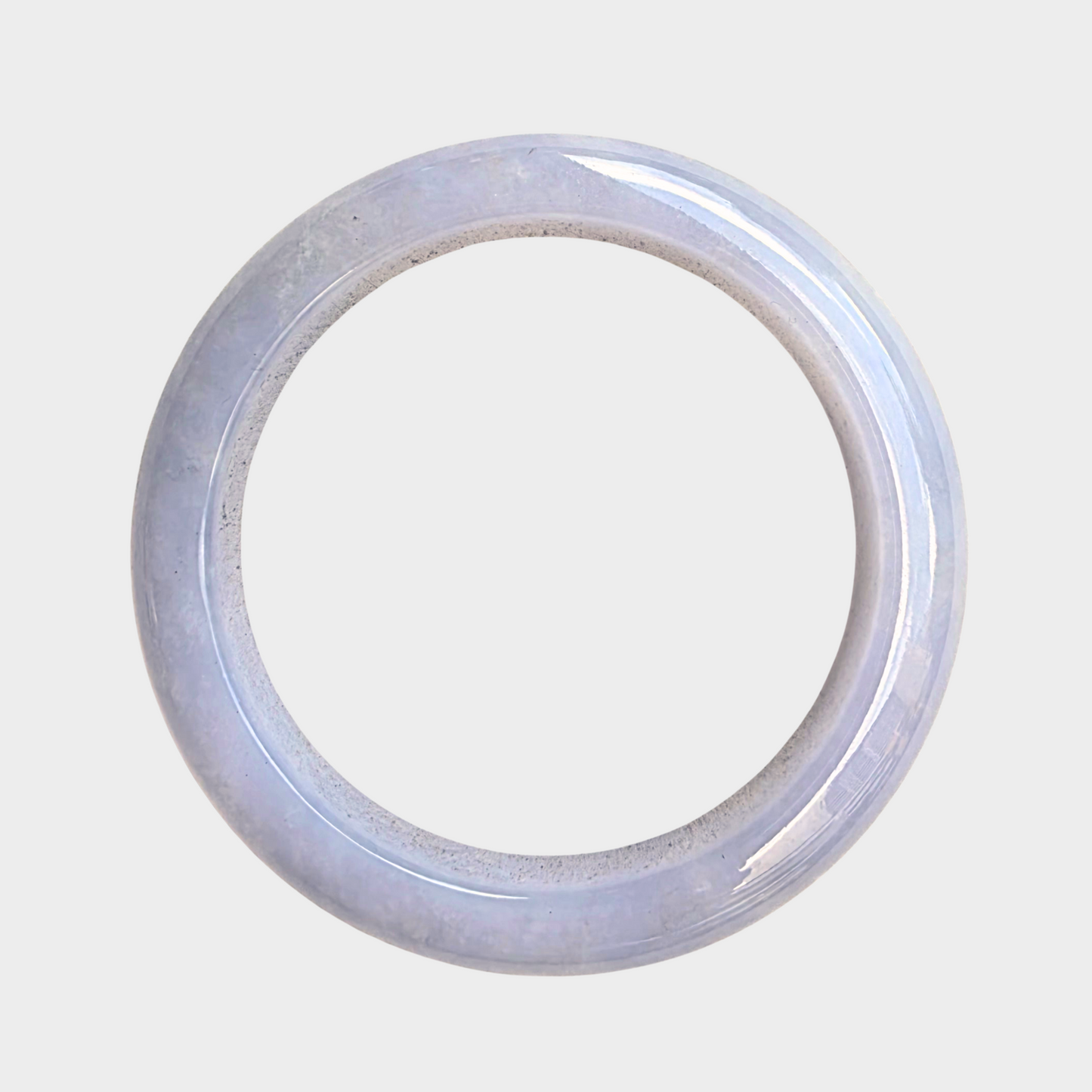 Lavender Jadeite Jade Bangle - 55mm Half Round