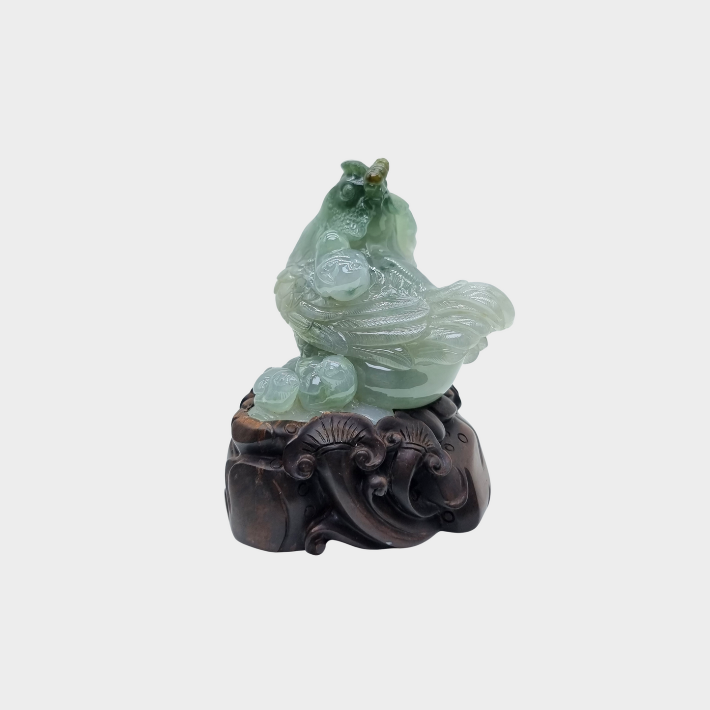 "Hen & Chicks" Jadeite Jade Display