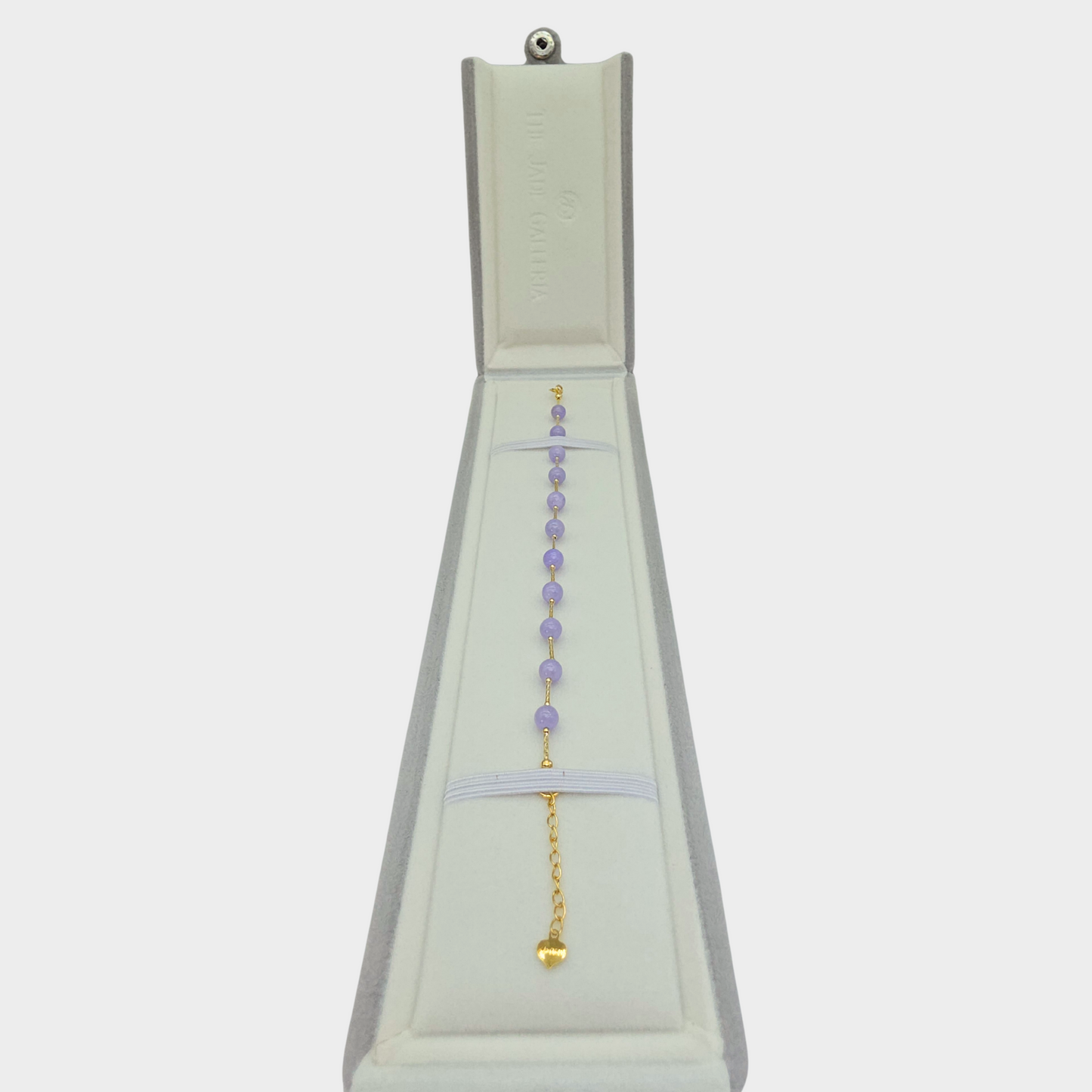 [Purple Dewdrops] Jadeite Jade Beads Bracelet in Yellow Gold