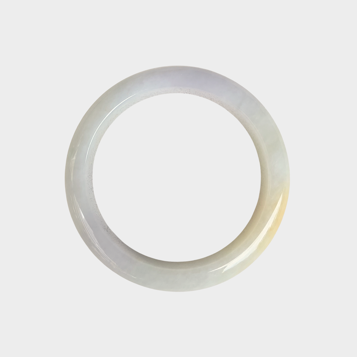 Lavender and Yellow Jadeite Jade Bangle - 56mm Half Round