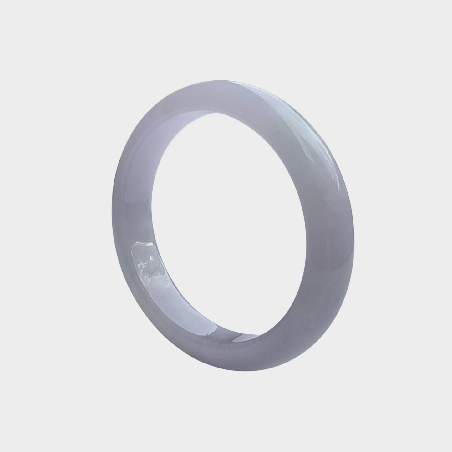 Lavender Jadeite Jade Bangle - 55mm Oval