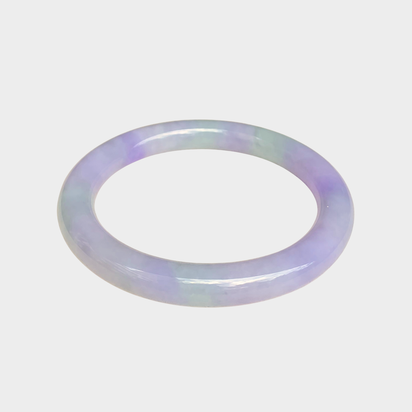 Lavender Jadeite Jade Bangle - 55mm Round