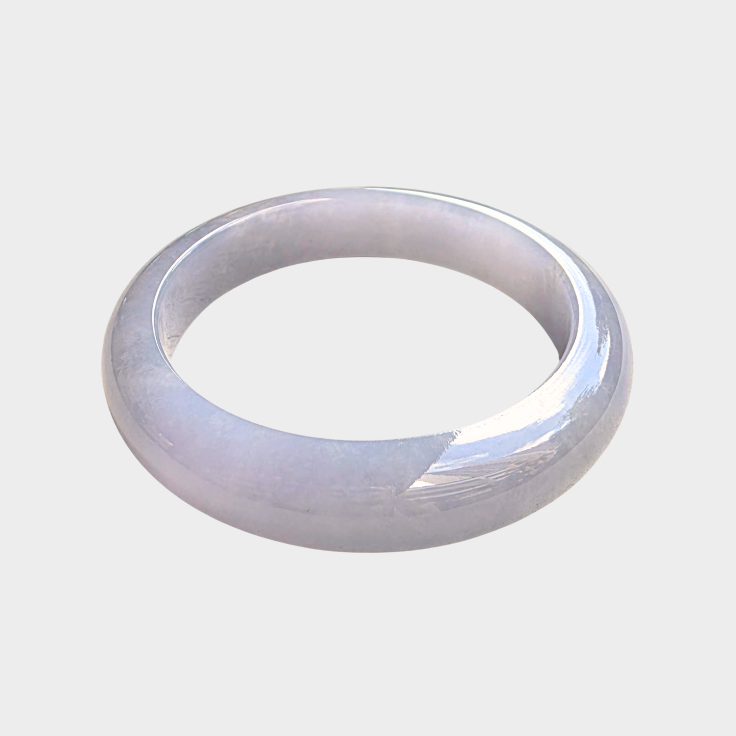 Lavender Jadeite Jade Bangle - 55mm Half Round