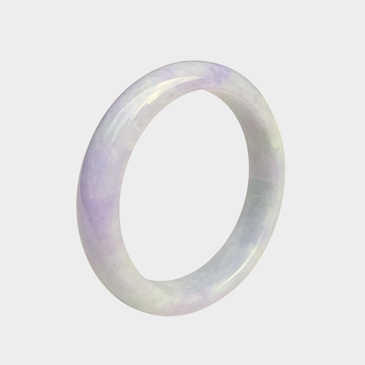 Lavender Jadeite Jade Bangle - 56mm Half Round