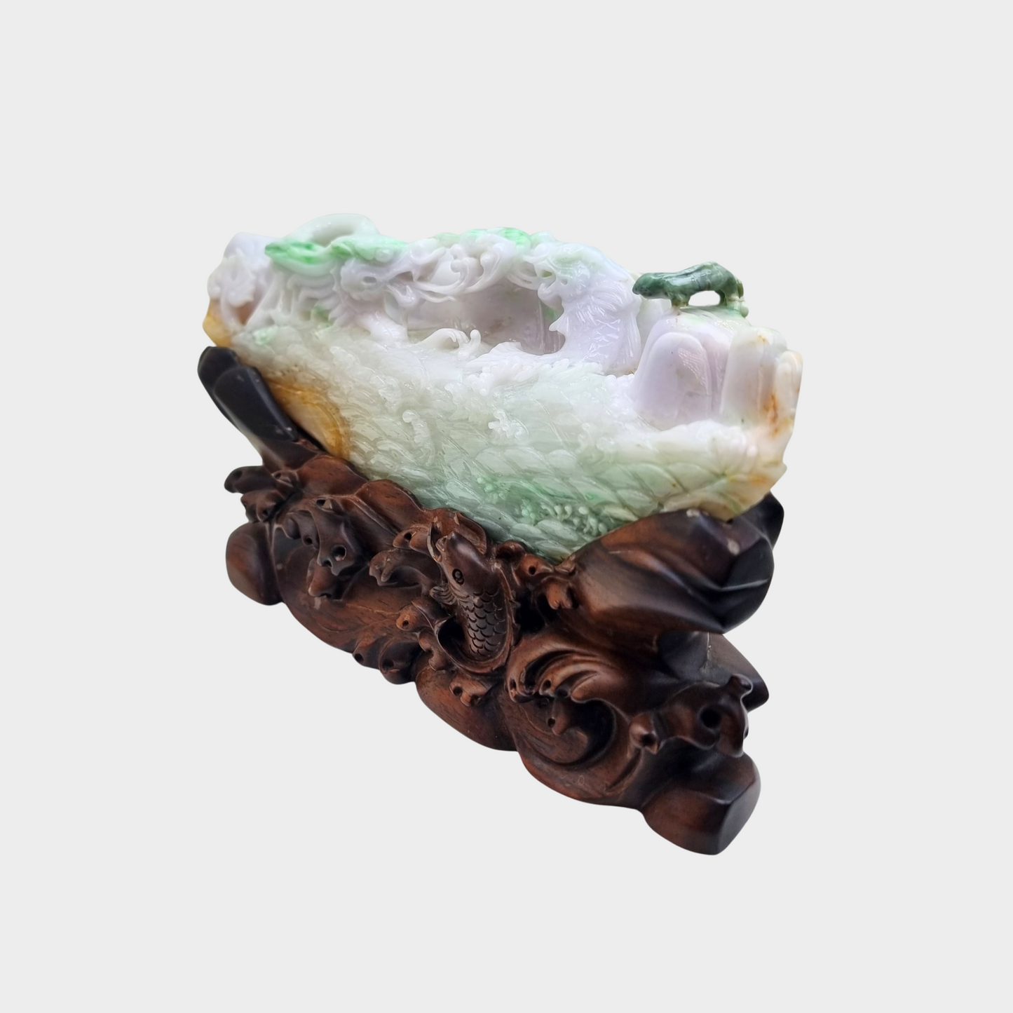 "The Rising Dragon" Jadeite Jade Display