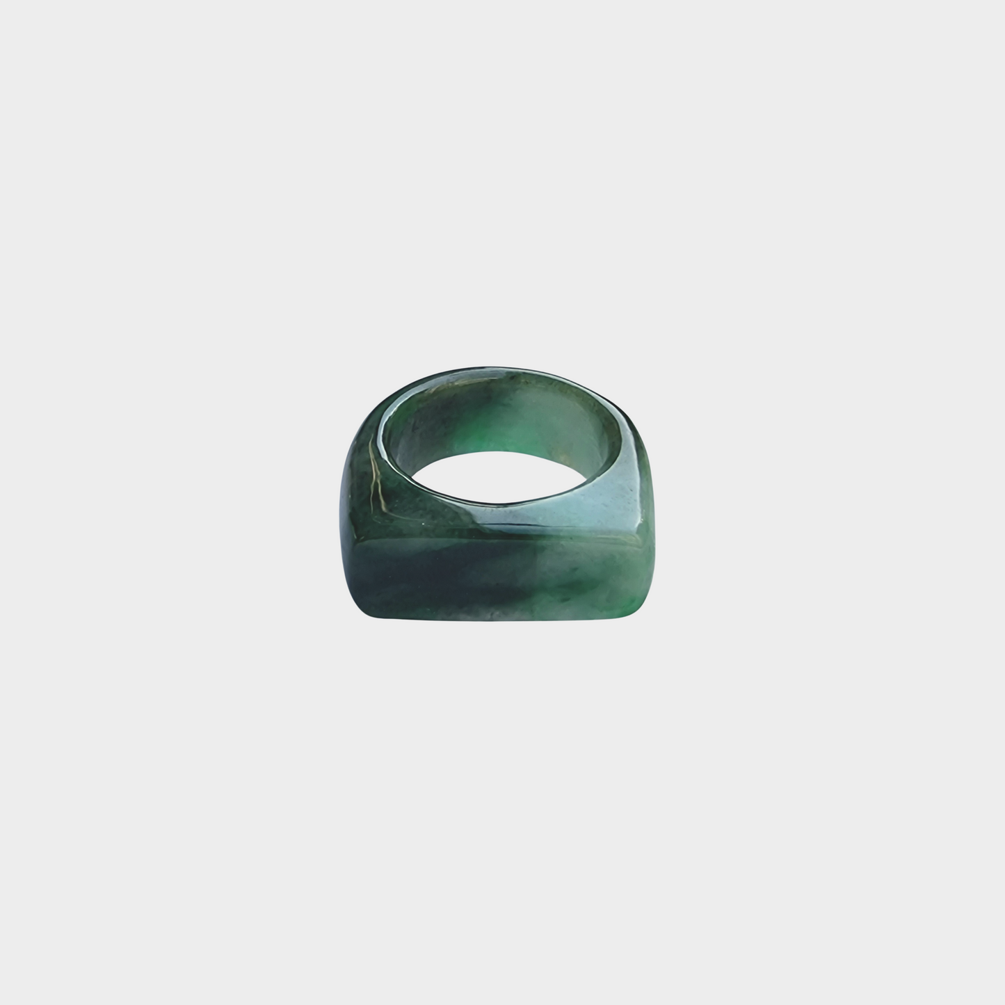 Green Jadeite Jade Saddle Ring