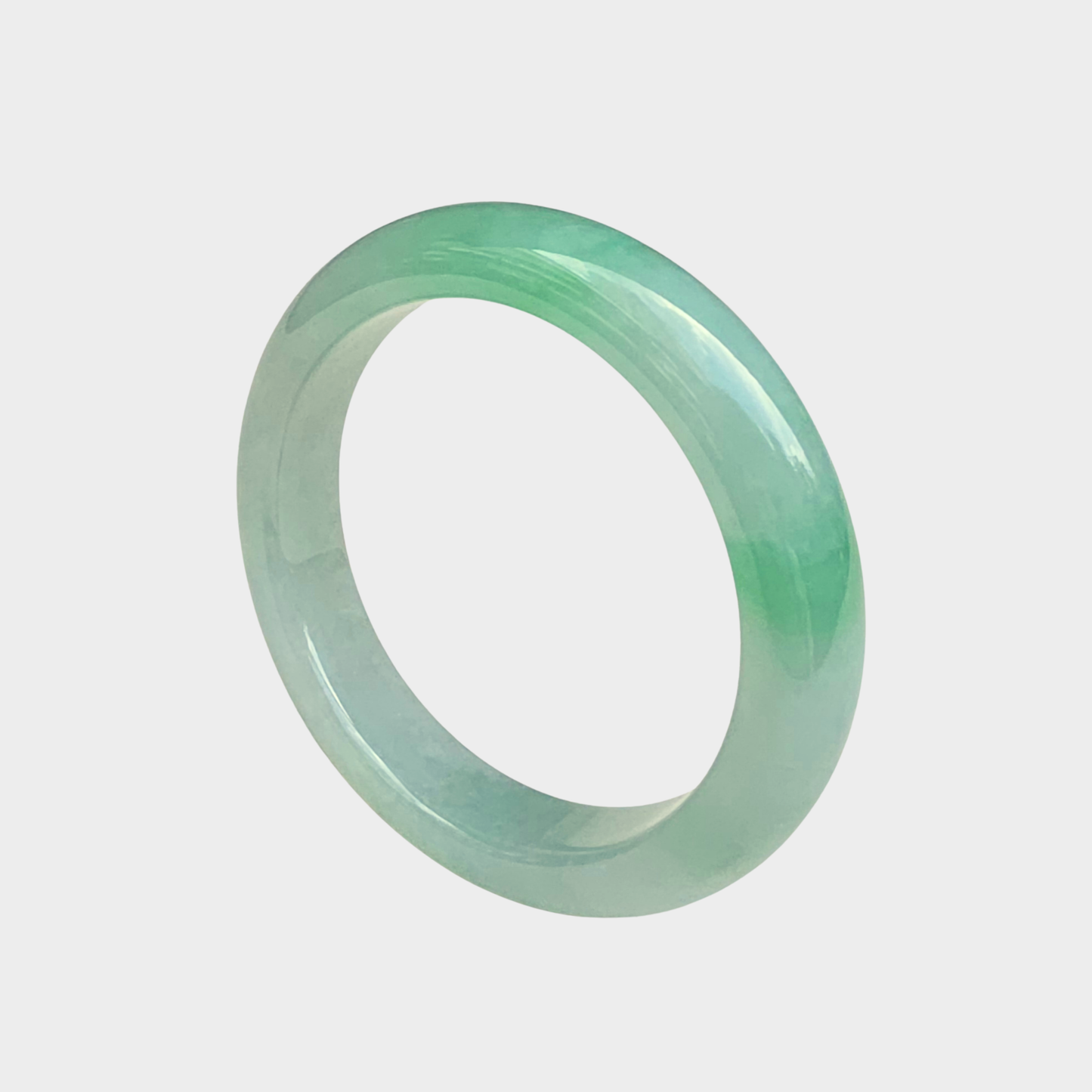 Green Jadeite Jade Bangle - 53mm Flat