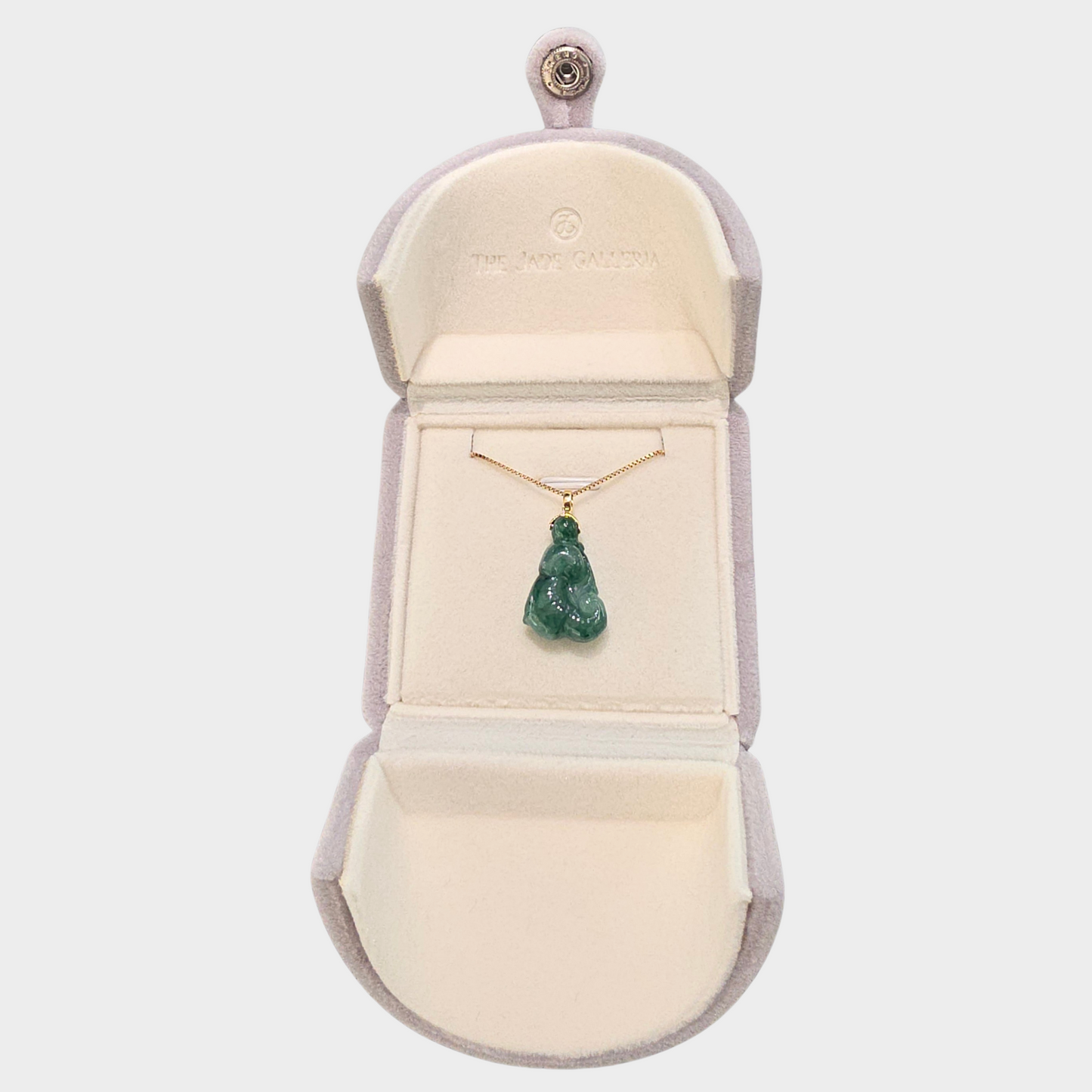Jadeite Jade "Ruyi" Pendant in Yellow Gold