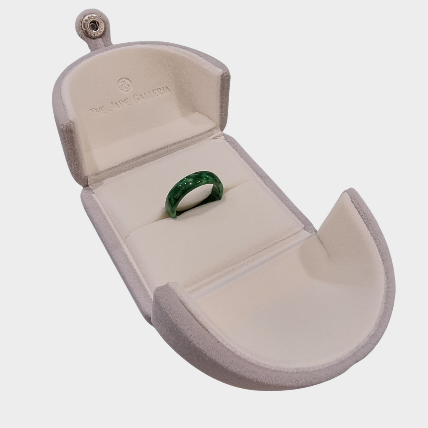 Flower Green Jadeite Jade Abacus Ring