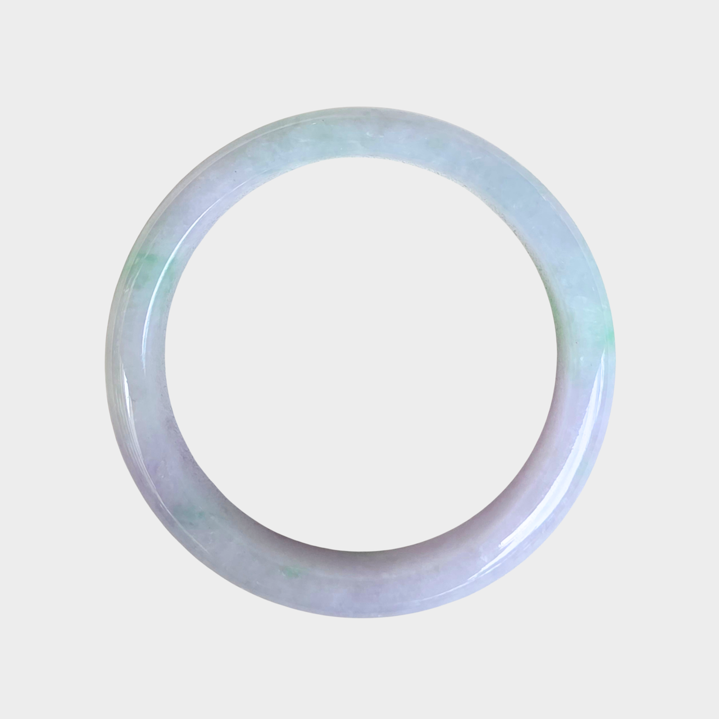 Lavender and Green Jadeite Jade Bangle - 57mm Flat