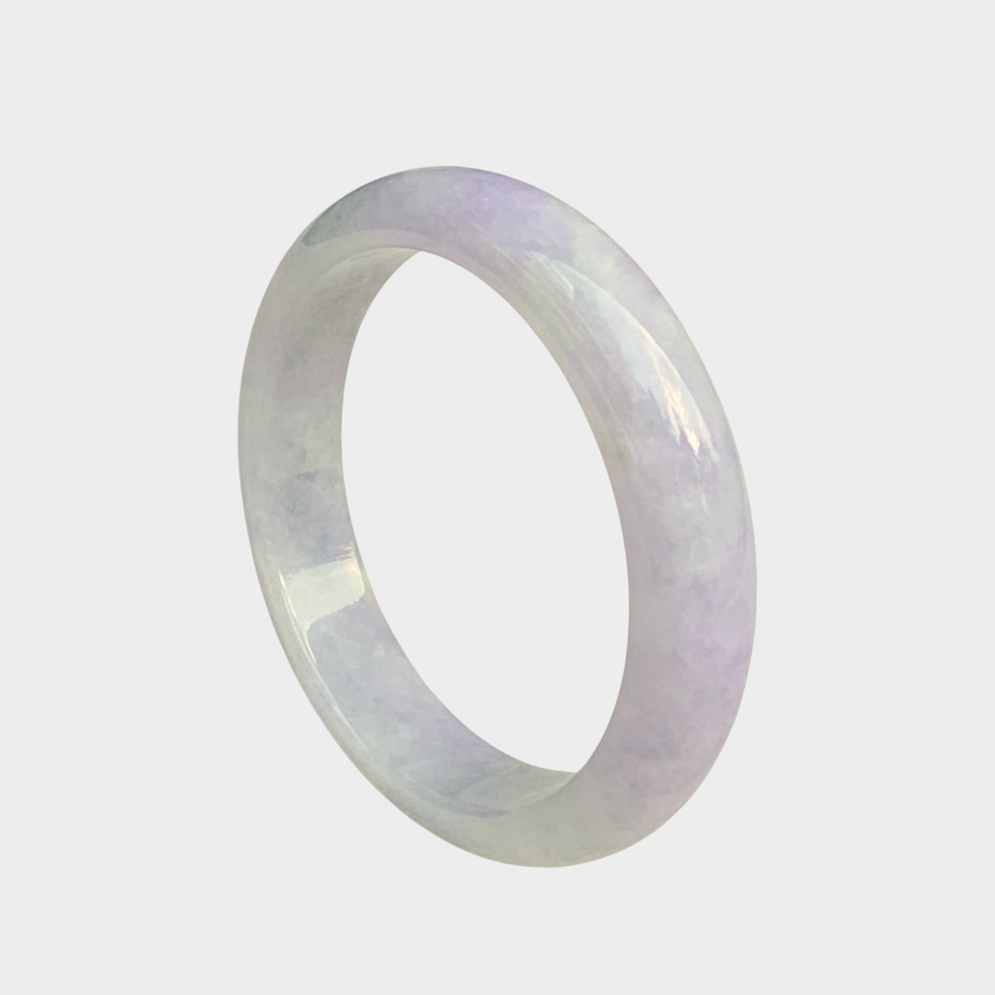 Lavender Jadeite Jade Bangle - 56mm Half Round