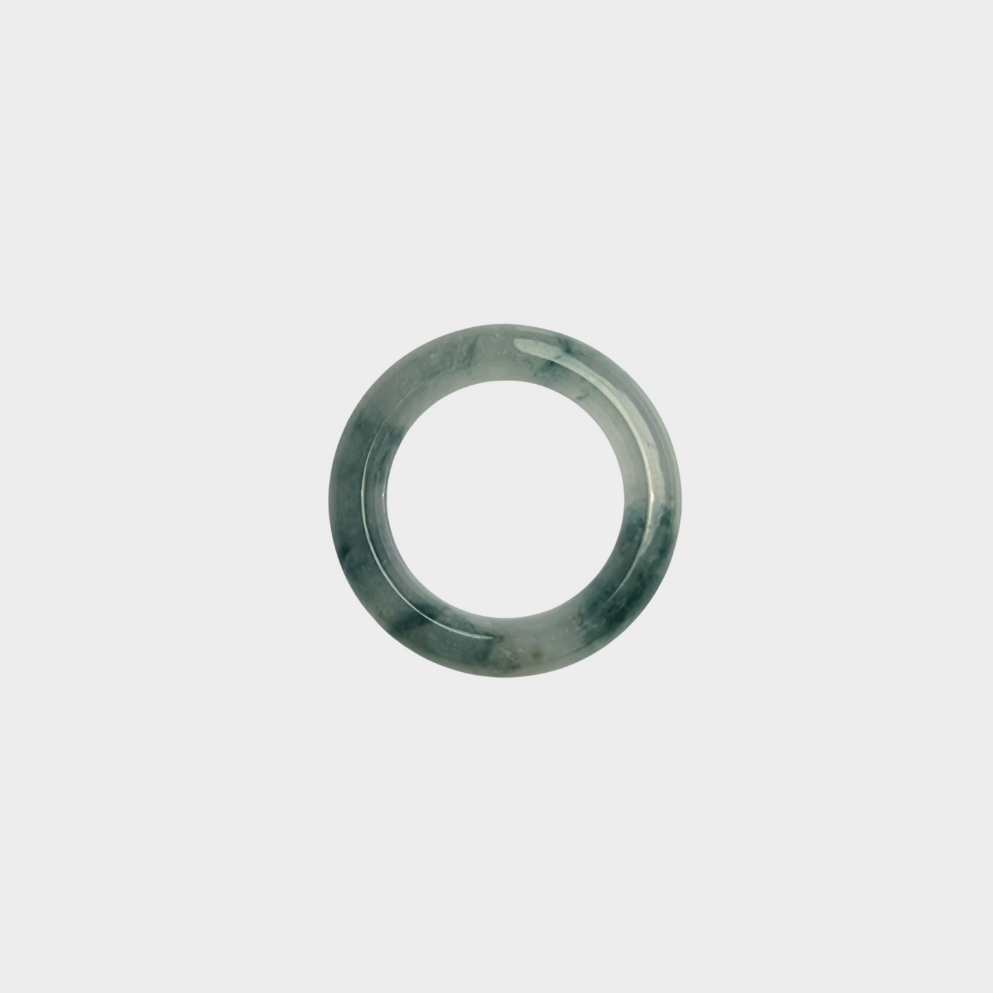 Icy "Floating Flower" Jadeite Jade Abacus Ring