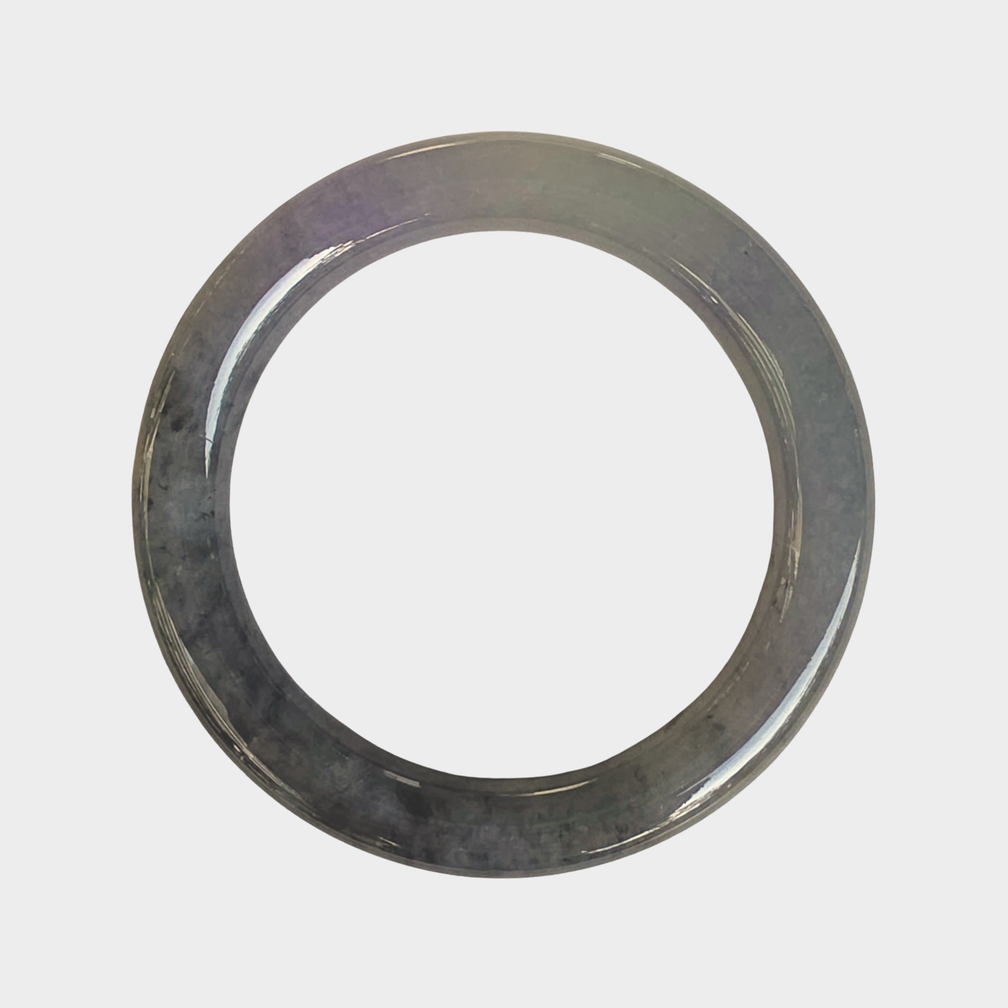 Black "Wuji" with Lavender Jadeite Jade Bangle - 56mm Round