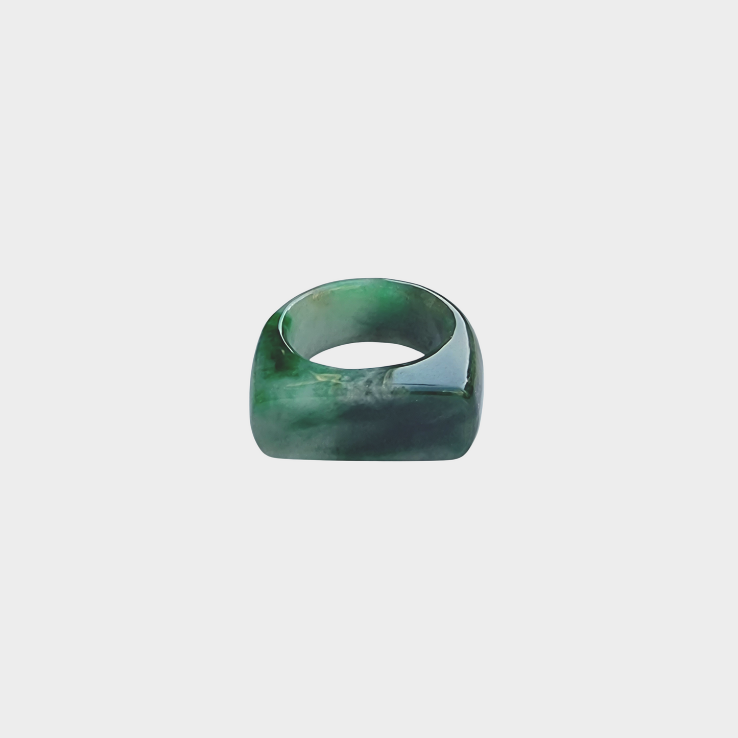 Green Jadeite Jade Saddle Ring