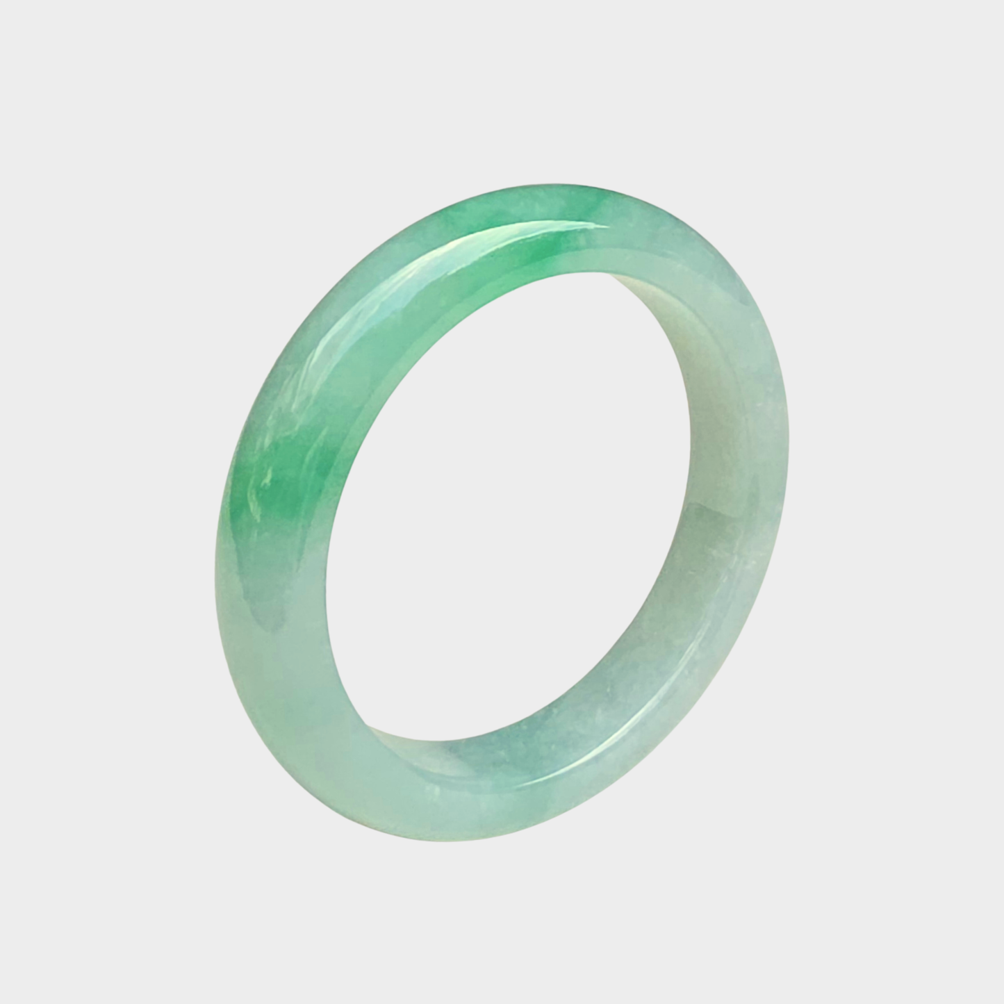 Green Jadeite Jade Bangle - 53mm Flat