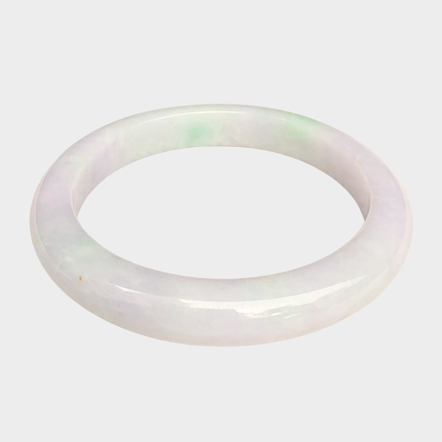 Lavender and Green Jadeite Jade Bangle - 63mm Half Round