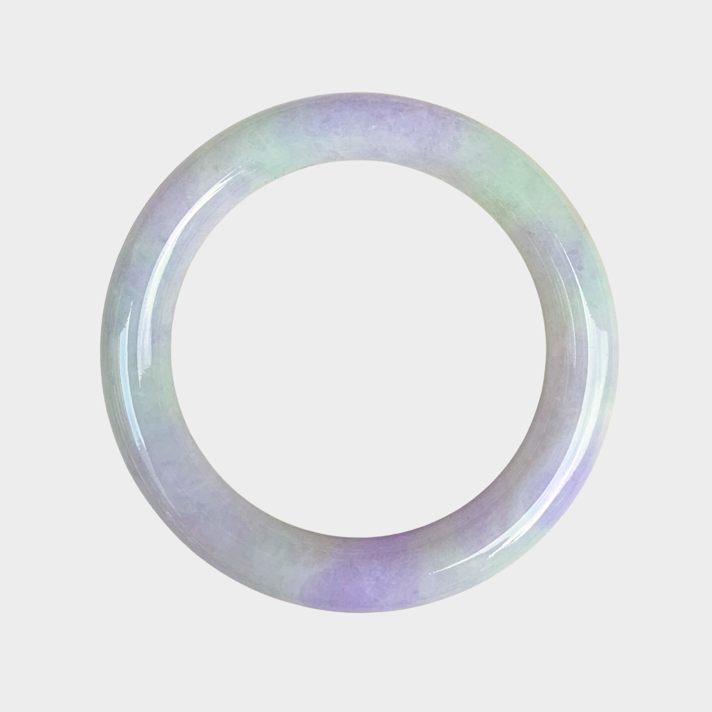 Lavender with Red Jadeite Jade Bangle - 59mm Round