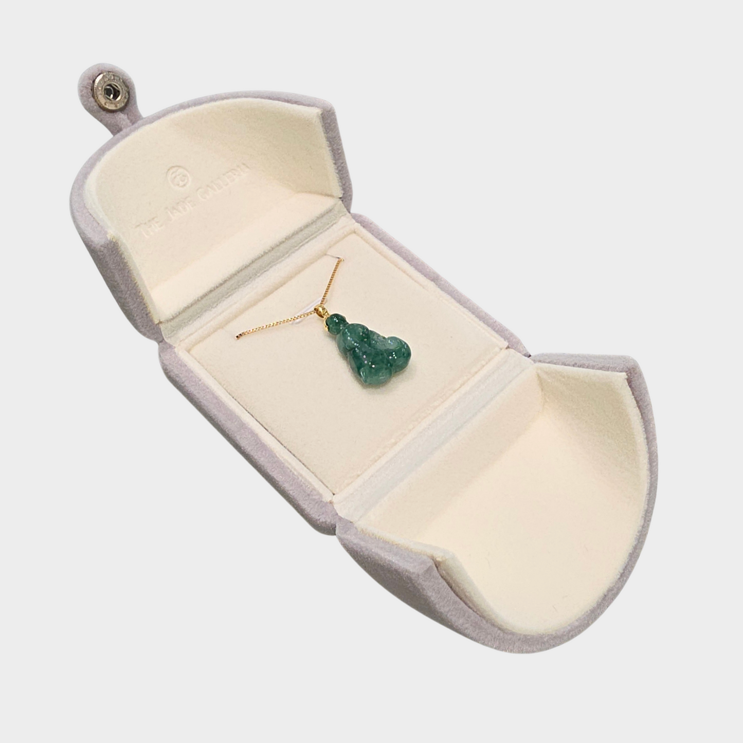 Jadeite Jade "Ruyi" Pendant in Yellow Gold