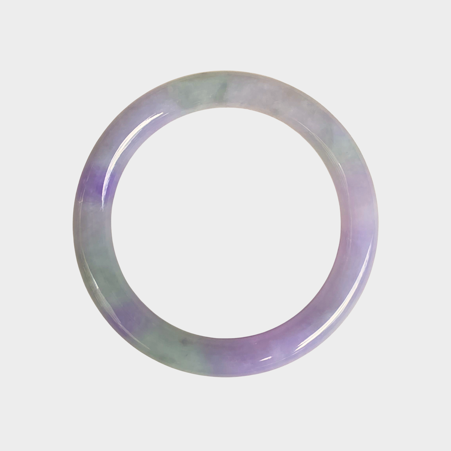Lavender Jadeite Jade Bangle - 55mm Round