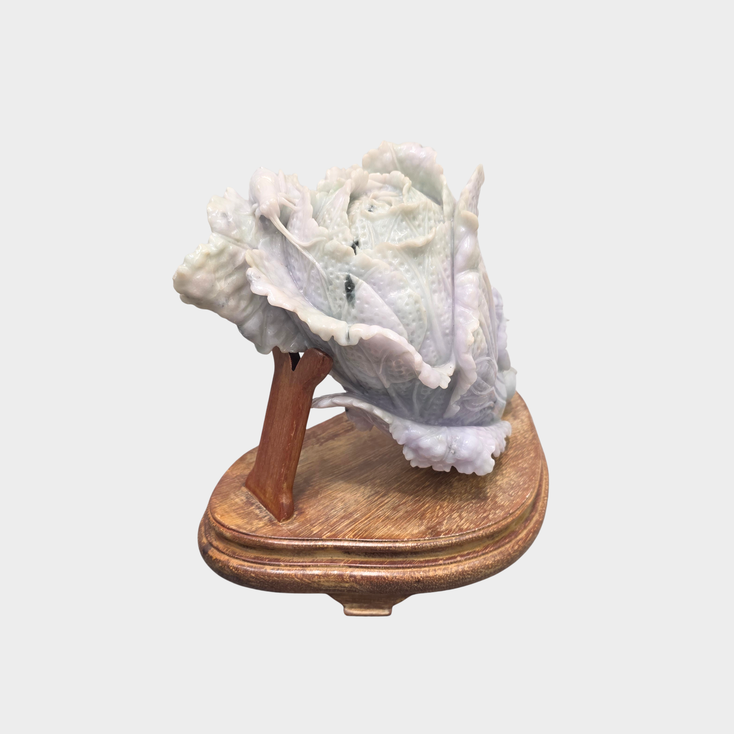 The Auspicious "Fa Cai" Prosperity Lettuce Jadeite Jade Display