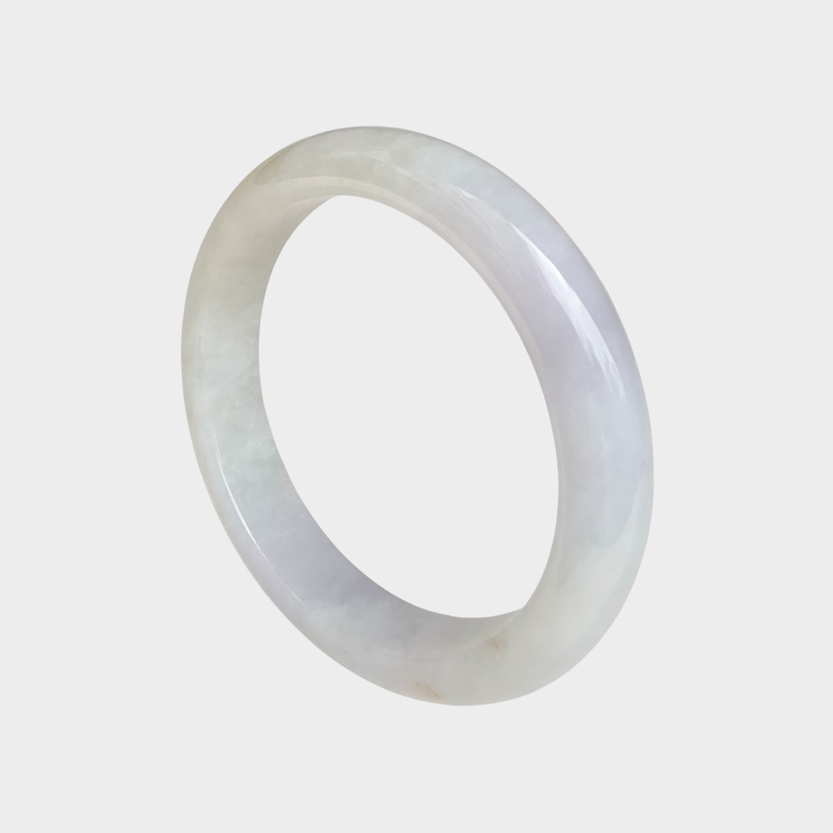 Lavender and Yellow Jadeite Jade Bangle - 56mm Half Round
