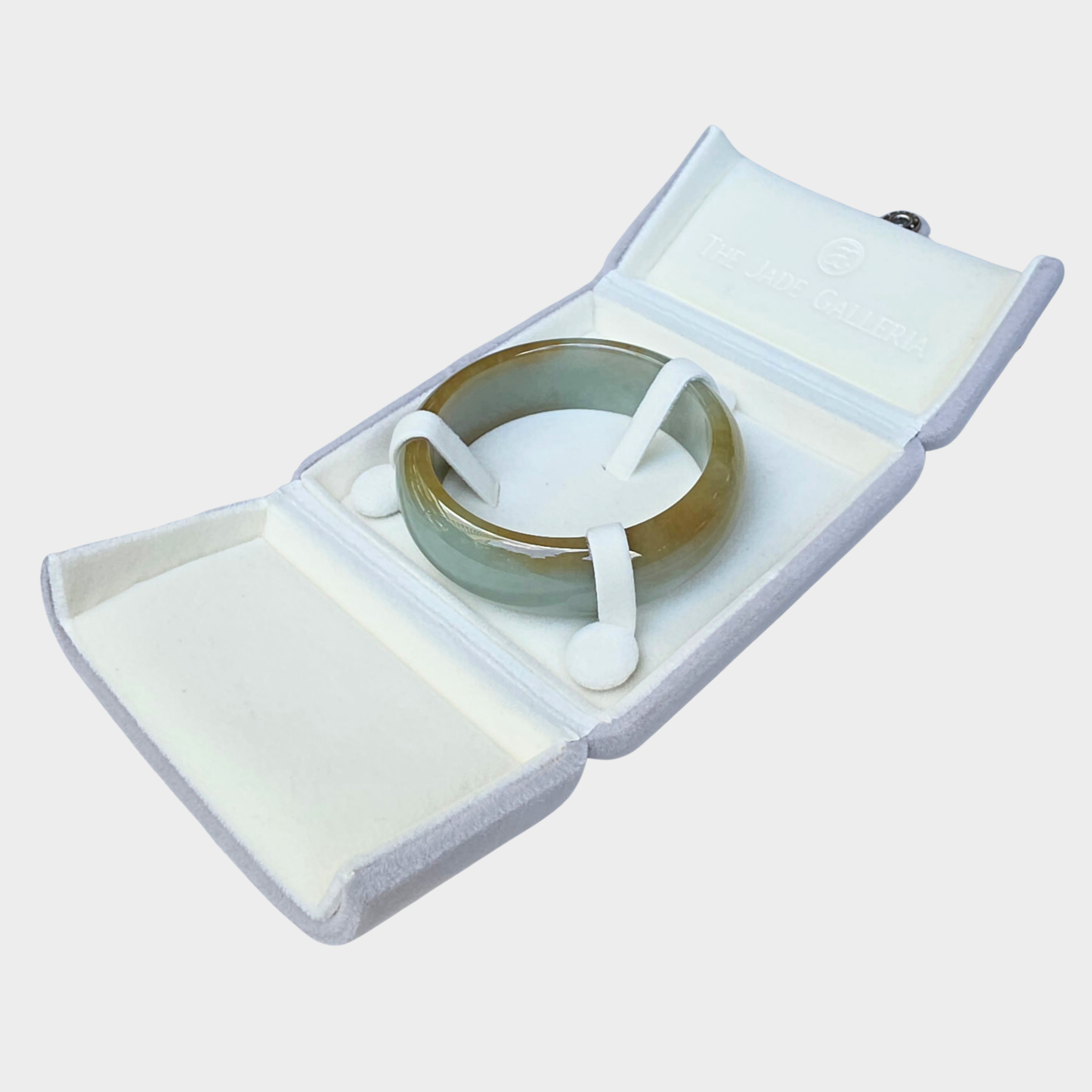 Yellow Jadeite Jade Bangle - 57mm Half Round