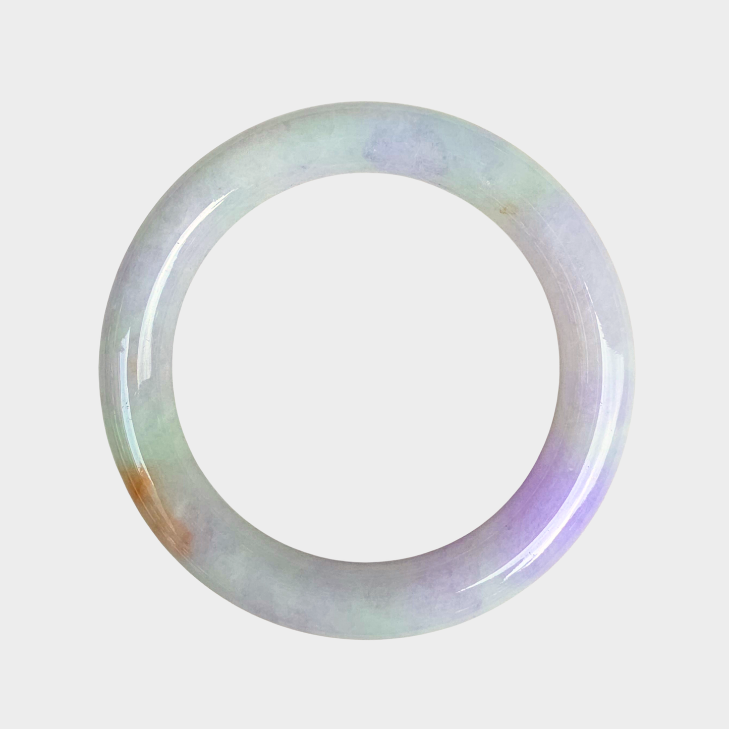 Lavender with Red Jadeite Jade Bangle - 59mm Round