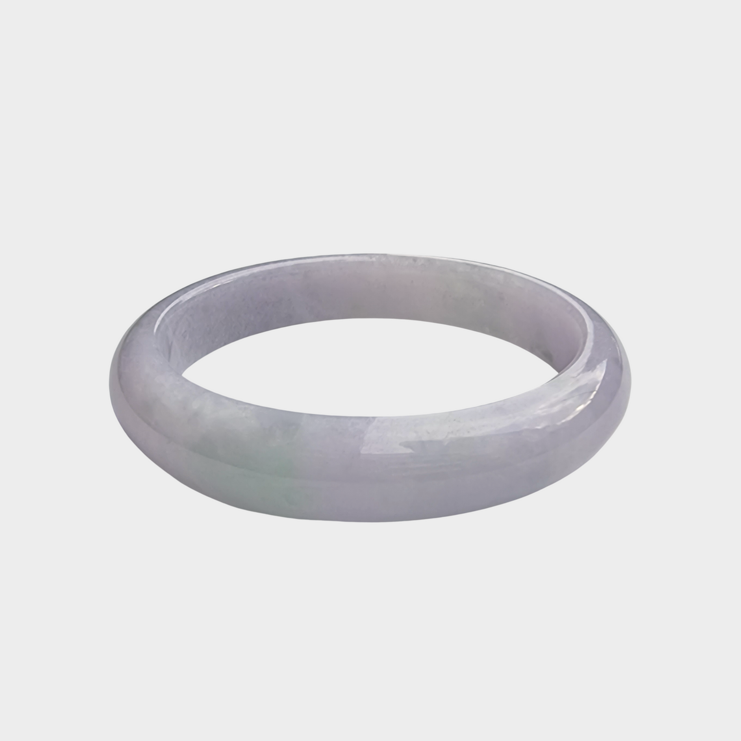 Lavender Jadeite Jade Bangle - 55mm Oval