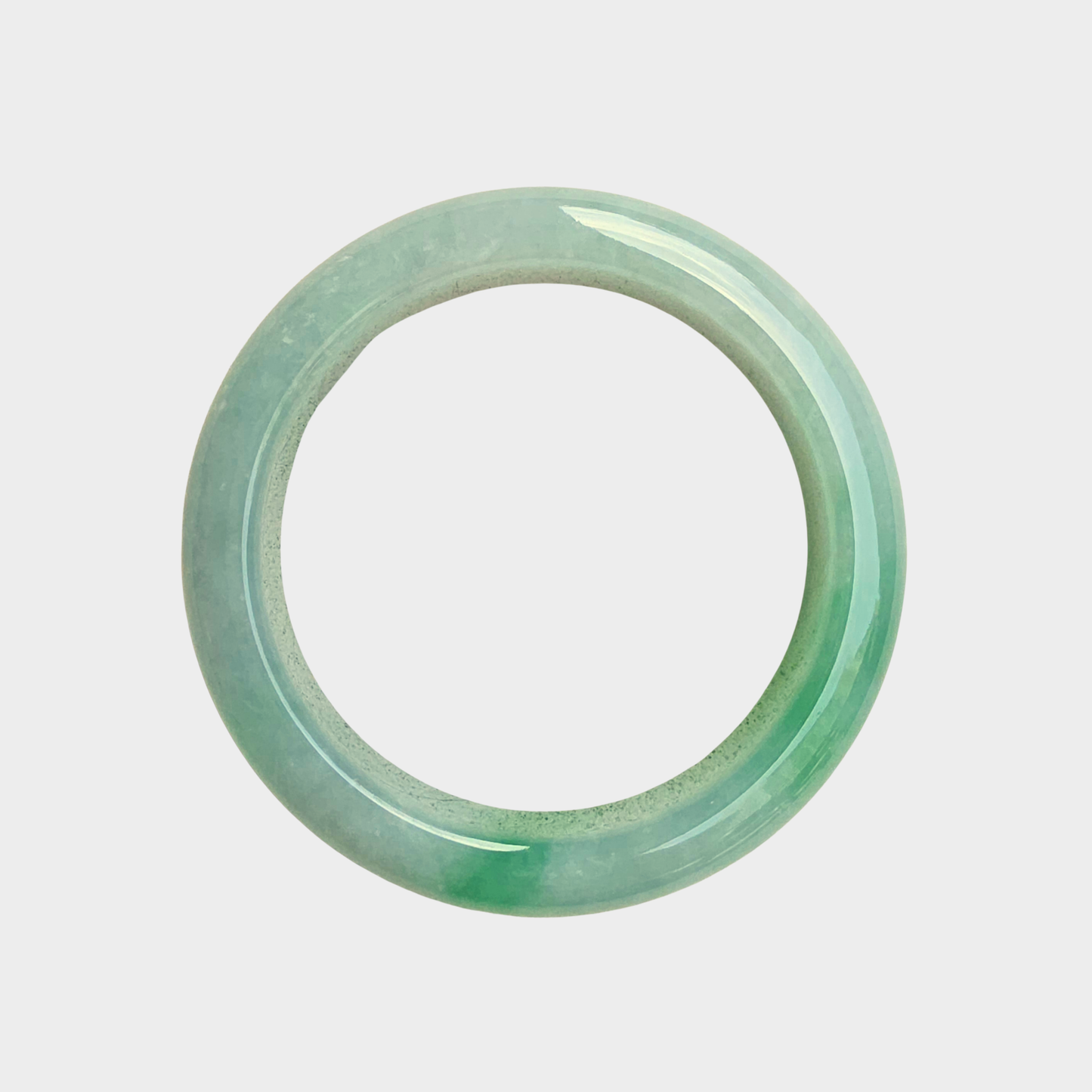 Green Jadeite Jade Bangle - 53mm Flat