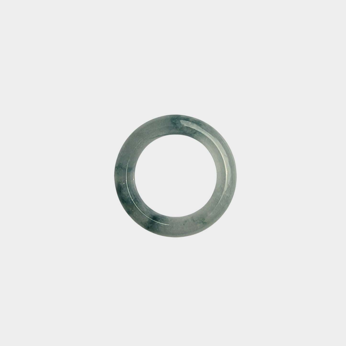 Icy "Floating Flower" Jadeite Jade Abacus Ring