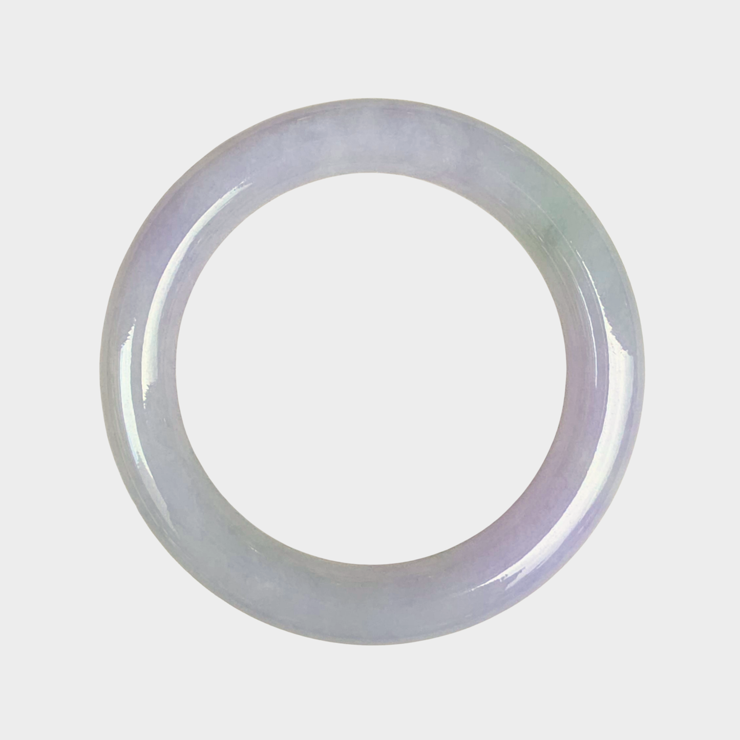 Lavender Jadeite Jade Bangle - 55mm Round