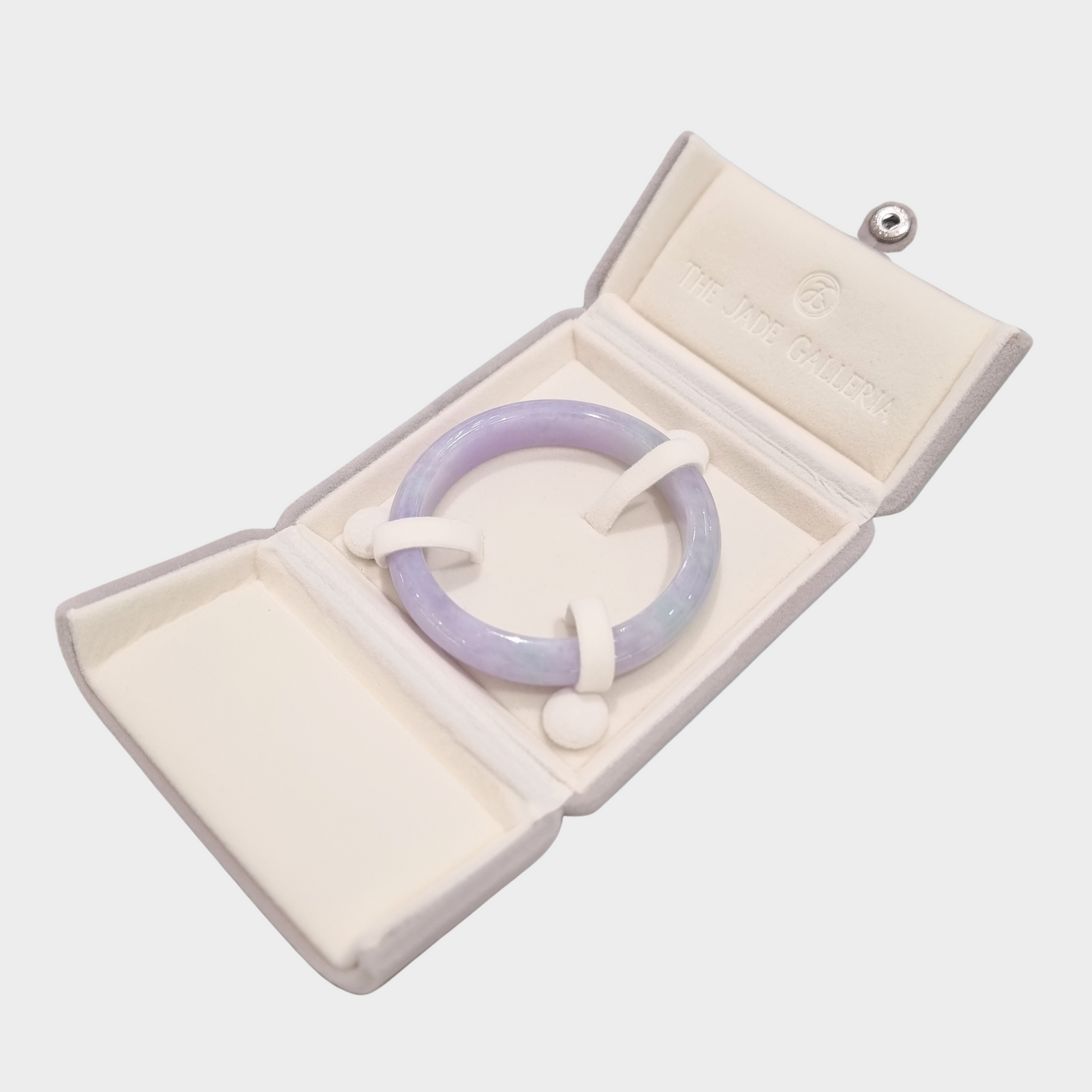 Lavender Jadeite Jade Bangle - 60mm Half Round