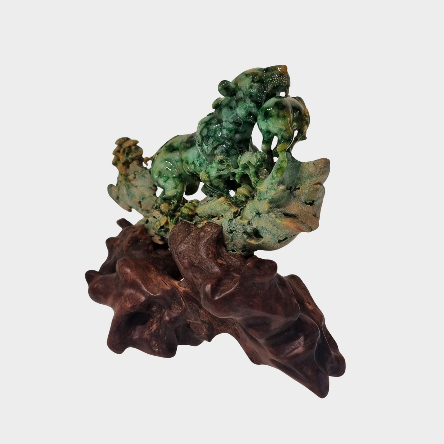 "The Magnificent Leopard" Jadeite Jade Display