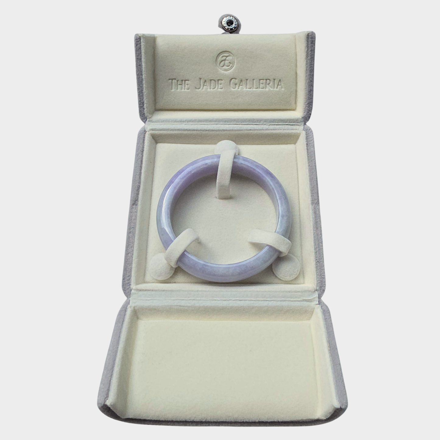Lavender Jadeite Jade Bangle - 56mm Half Round