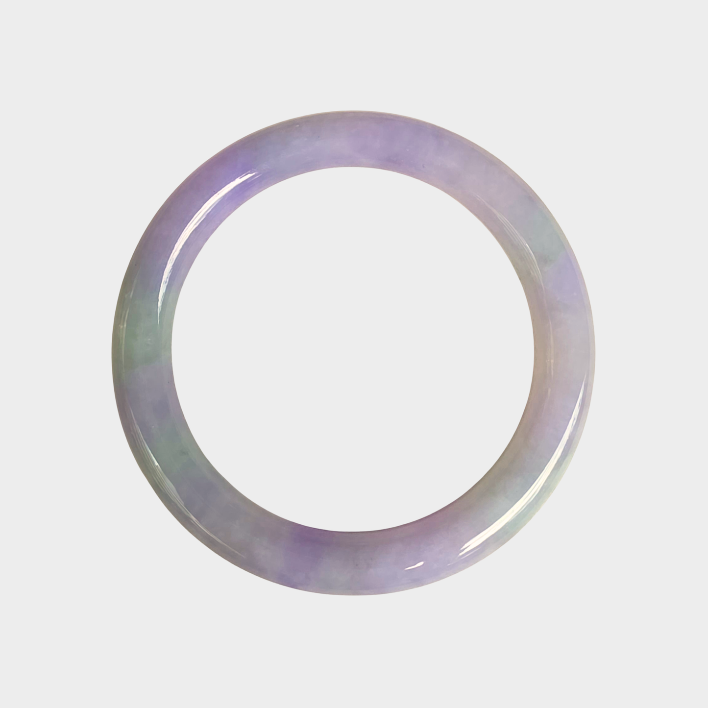 Lavender Jadeite Jade Bangle - 55mm Round