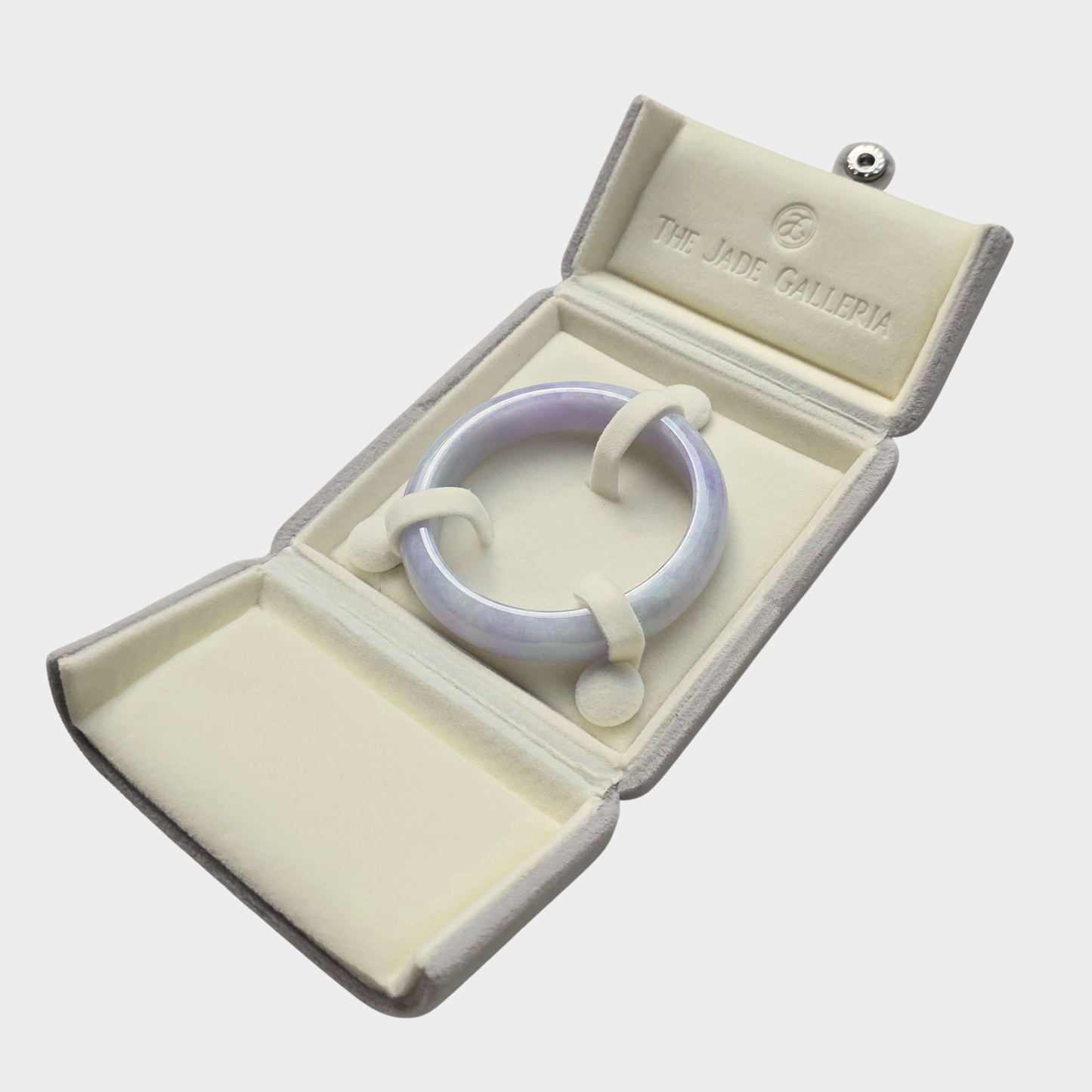 Lavender Jadeite Jade Bangle - 56mm Half Round