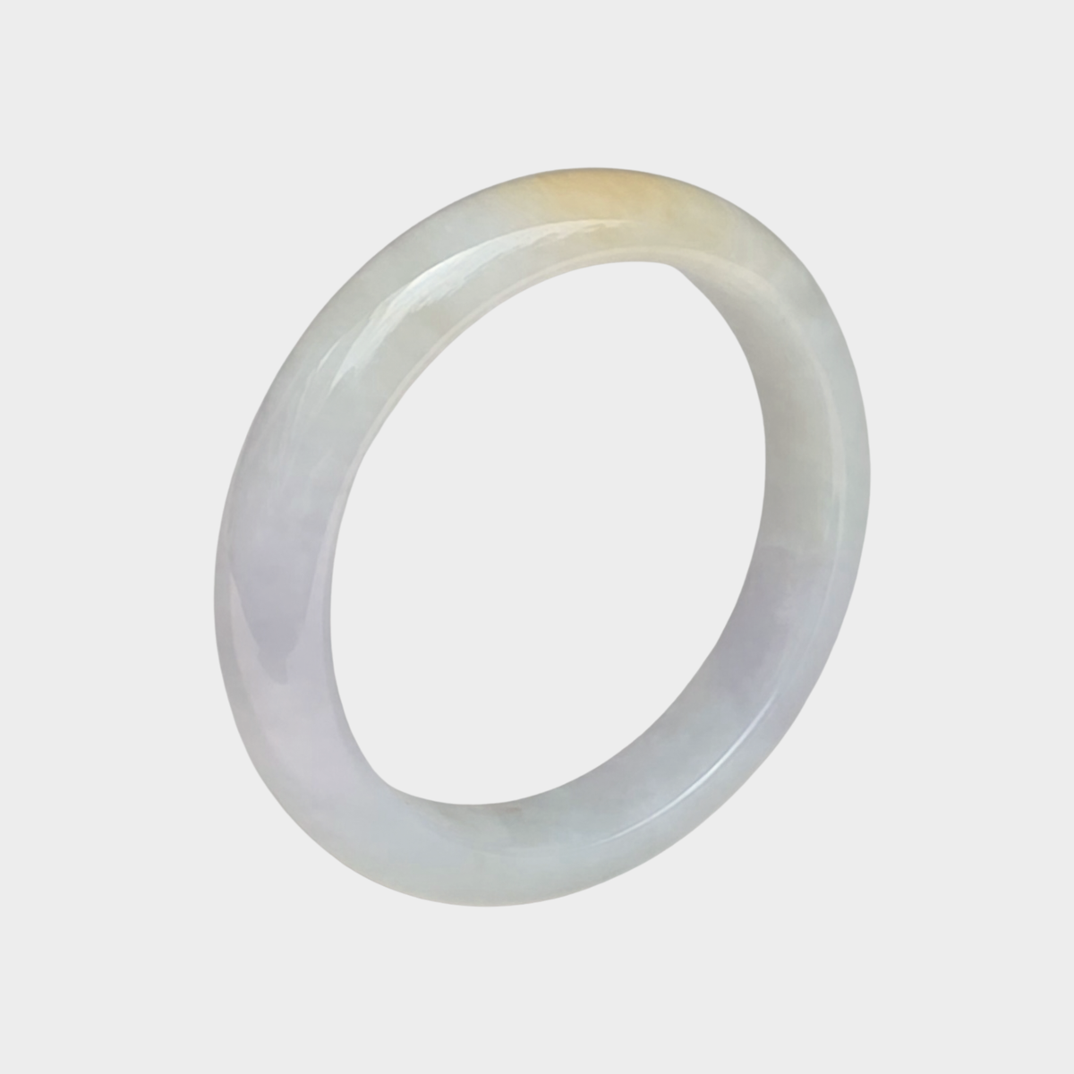 Lavender and Yellow Jadeite Jade Bangle - 56mm Half Round