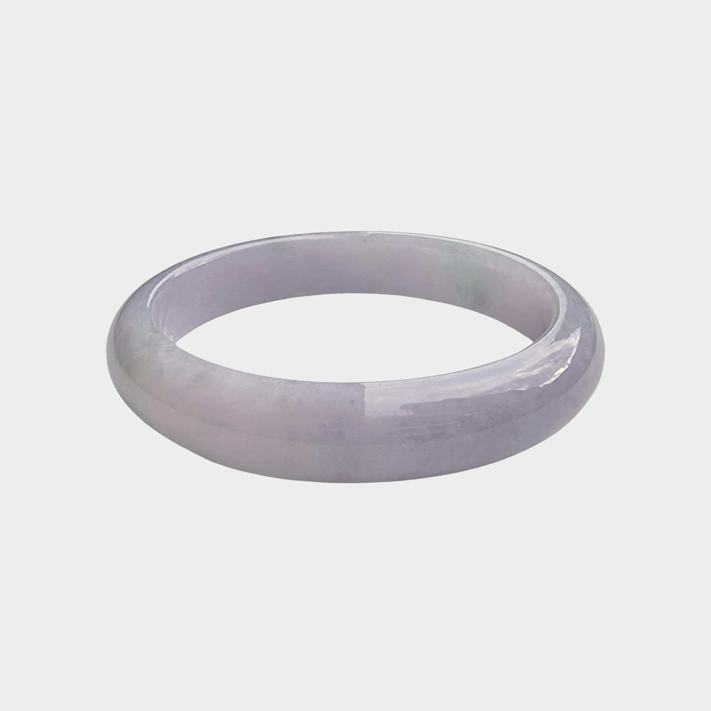Lavender Jadeite Jade Bangle - 55mm Oval