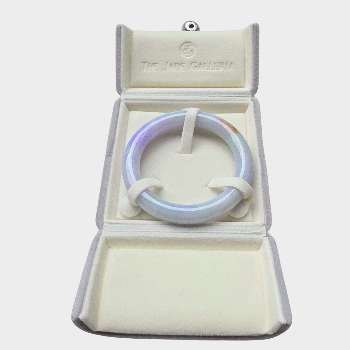 Lavender with Red Jadeite Jade Bangle - 59mm Round