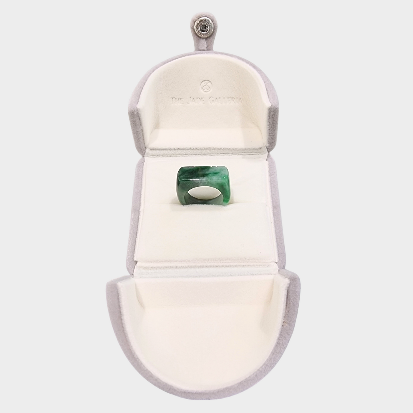 Green Jadeite Jade Saddle Ring