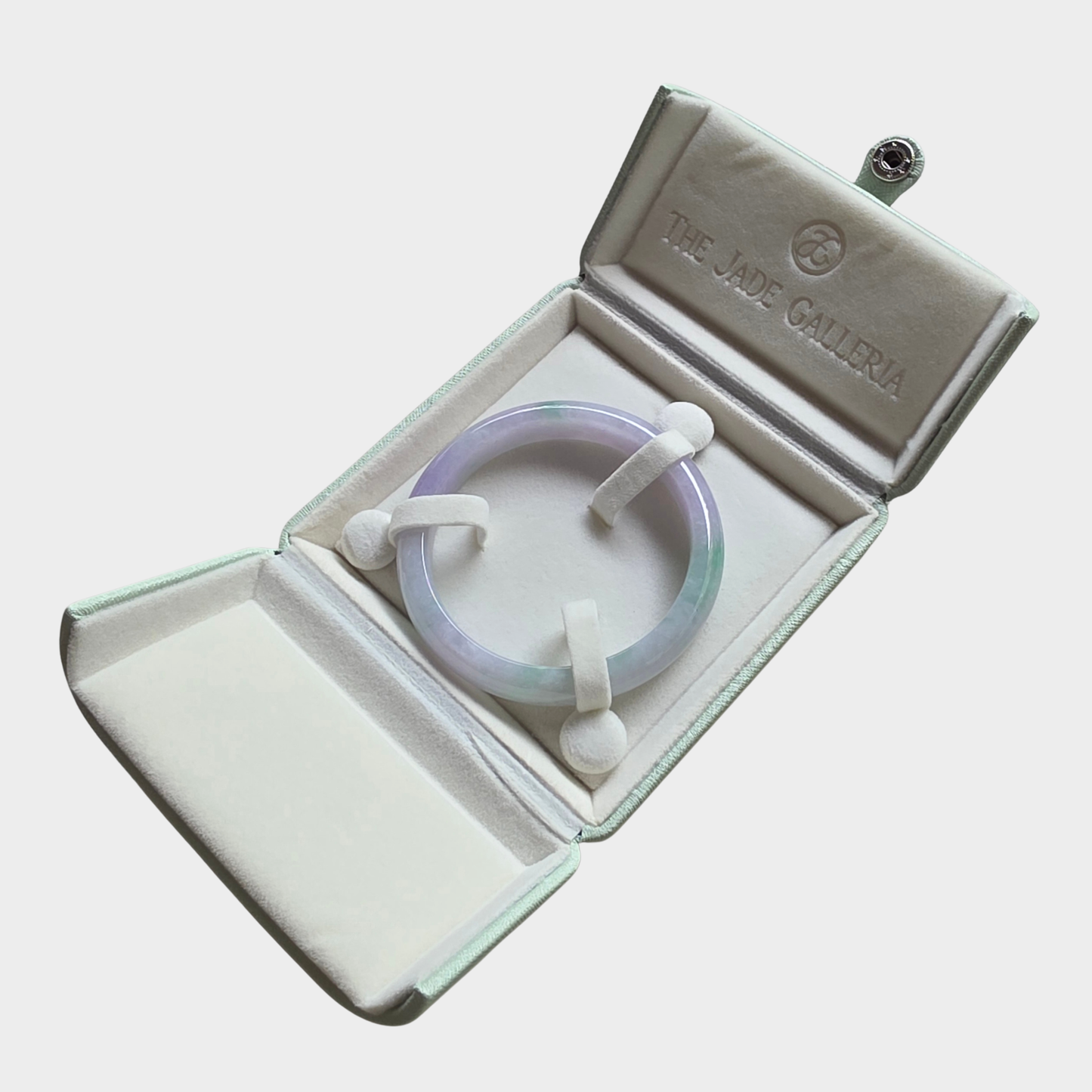 Lavender and Green Jadeite Jade Bangle - 57mm Flat