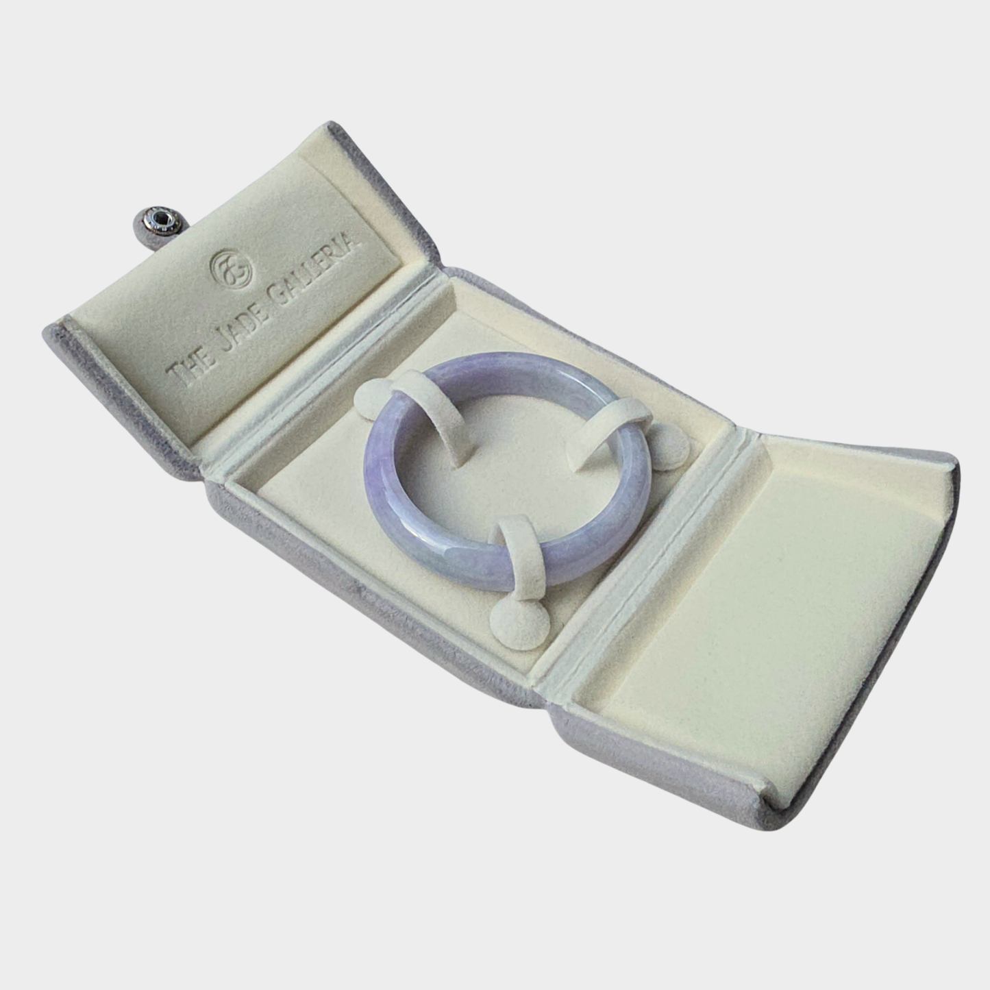 Lavender Jadeite Jade Bangle - 56mm Half Round