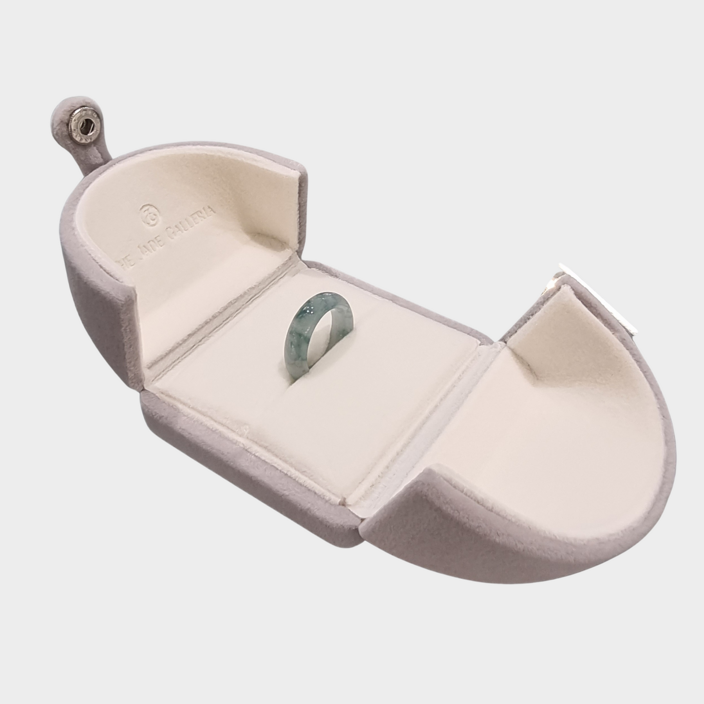 Icy "Floating Flower" Jadeite Jade Abacus Ring