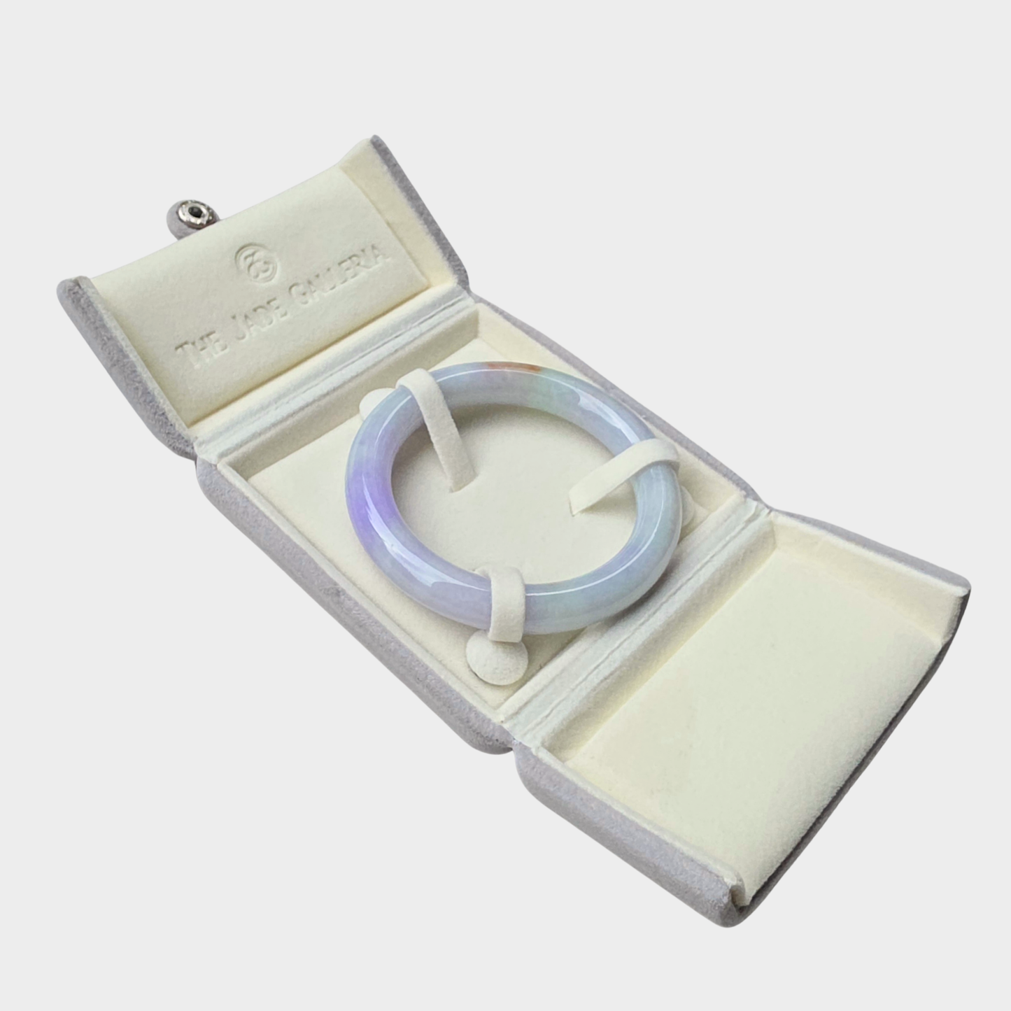 Lavender with Red Jadeite Jade Bangle - 59mm Round