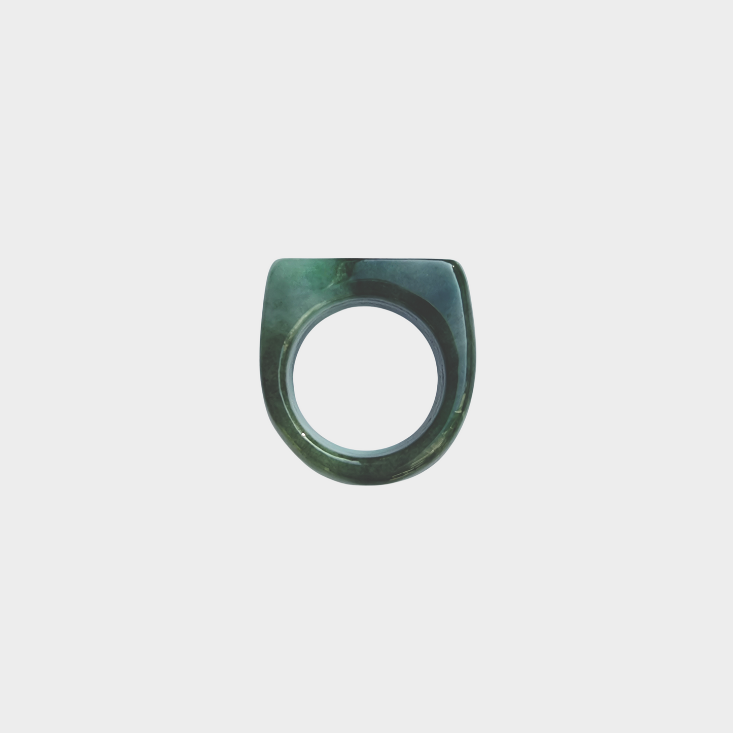 Green Jadeite Jade Saddle Ring