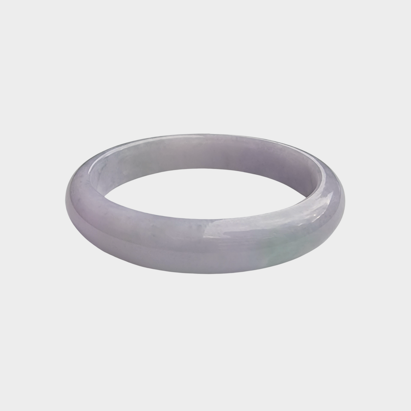 Lavender Jadeite Jade Bangle - 55mm Oval