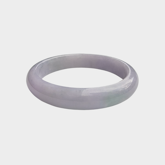 Lavender Jadeite Jade Bangle - 55mm Oval