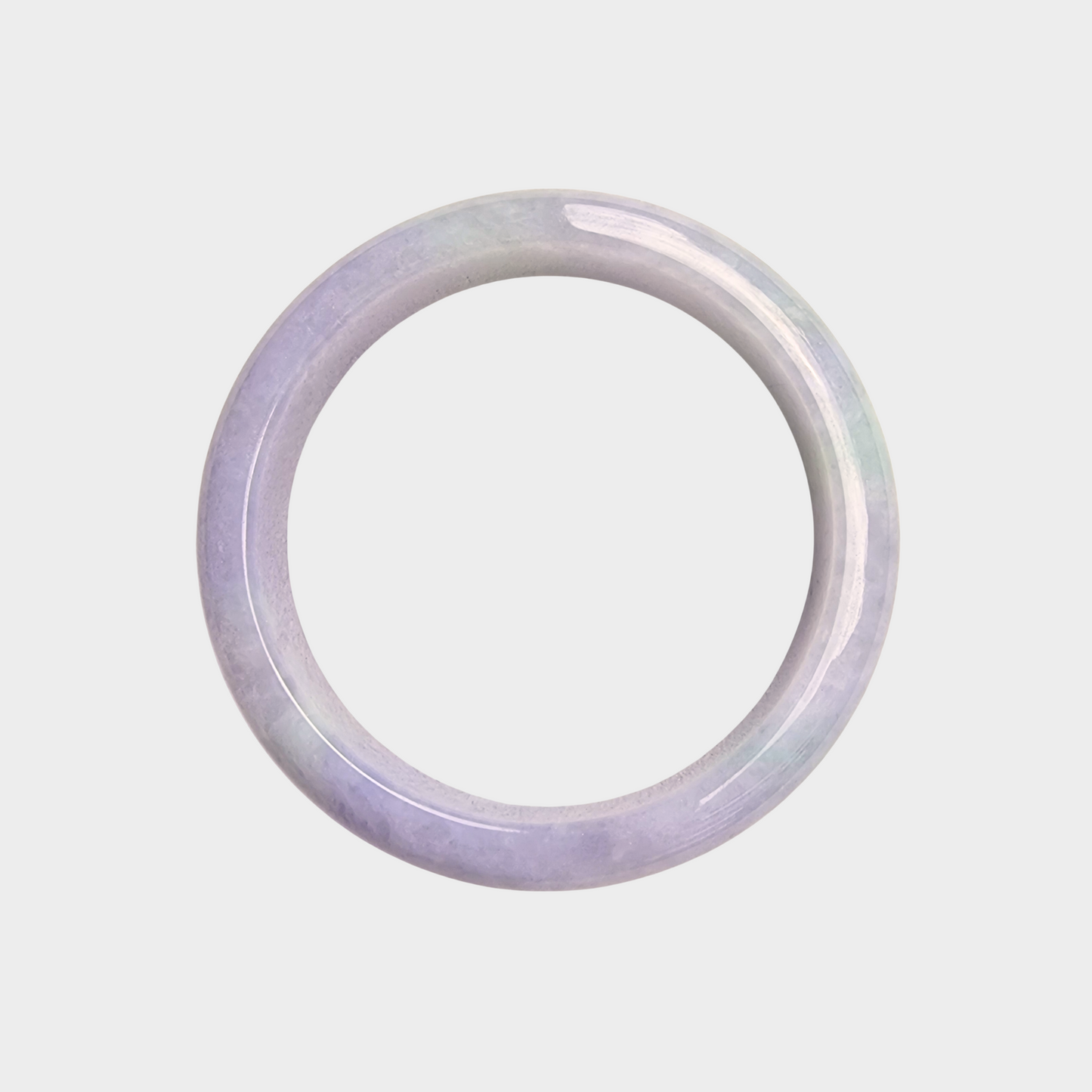 Lavender Jadeite Jade Bangle - 60mm Half Round