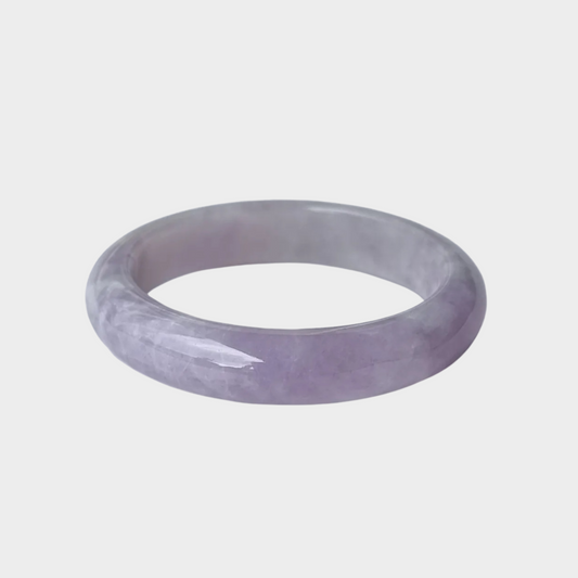 Lavender Jadeite Jade Bangle - 52mm Half Round